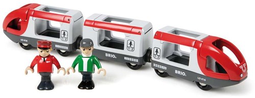 Brio tren de juguete - Tren de pasajeros rojo 33505 set de tren de madera-2