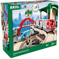 Brio set de tren con andén - Juguete de tren para niños