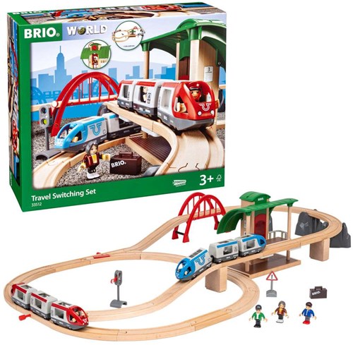 Brio set de tren con andén - Juguete de tren para niños-2