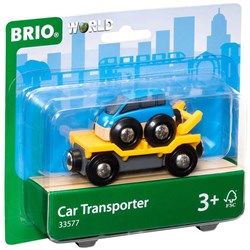 Brio transportador de coches tren de juguete con rampa - tren de madera