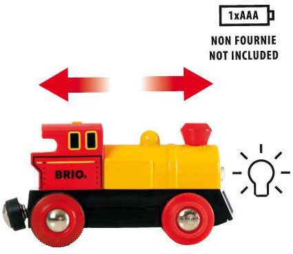 Brio locomotora de juguete a pilas - tren rojo con luz-3