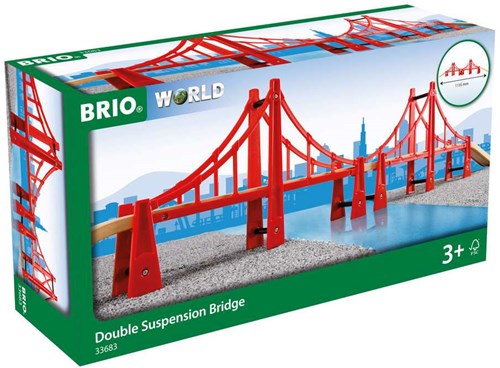 Brio puente colgante de madera - Puente doble para set de tren - 33683