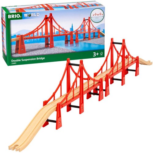 Brio puente colgante de madera - Puente doble para set de tren - 33683-3