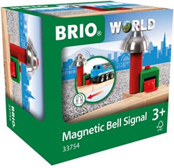 Brio Señal de campana magnética - Accesorio tren juguete rojo