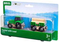 Brio Tractor con remolque - tractor de juguete de madera para niños