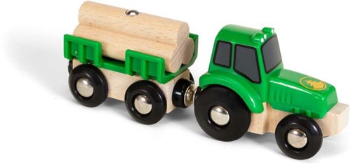 Brio Tractor con remolque - tractor de juguete de madera para niños-3
