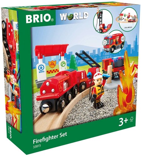 Brio set de tren de bomberos - Juguete temático de bomberos para niños