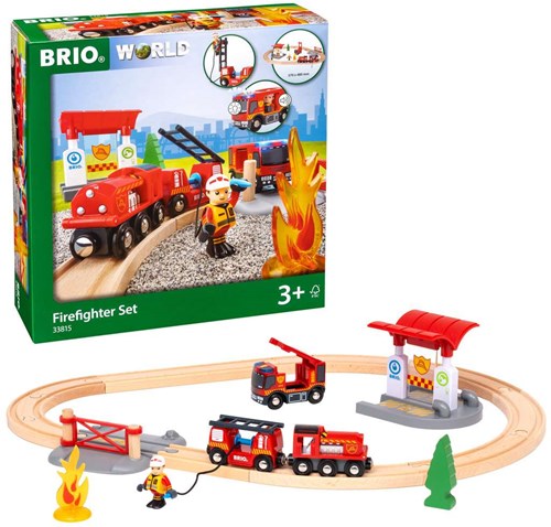 Brio set de tren de bomberos - Juguete temático de bomberos para niños-2