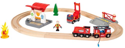 Brio set de tren de bomberos - Juguete temático de bomberos para niños-3