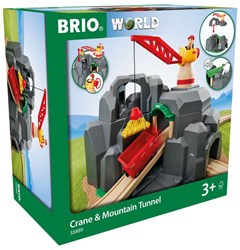 Brio Gran Mina de Oro con Túnel Sonoro y Grúa - Circuito de Tren de Madera