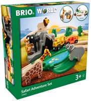 Brio Safari set de tren de juguete - tren de madera con animales
