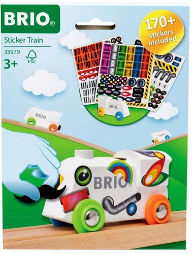 Brio Sticker Train - Tren de juguete de madera con pegatinas para niños