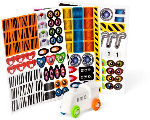 Brio Sticker Train - Tren de juguete de madera con pegatinas para niños-3