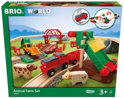 Brio set de tren de juguete granja - Circuito de madera 30 piezas