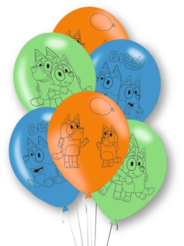 Bluey globos set - 6 globos de látex para fiesta infantil-3