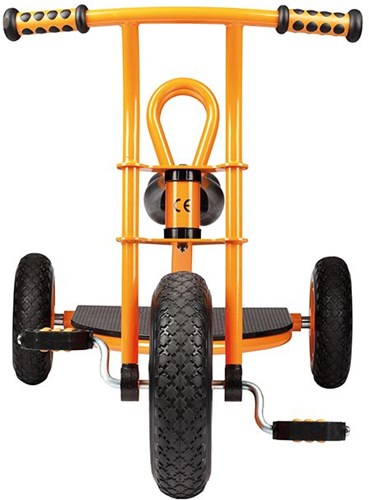 Top Trike triciclo taxi amarillo con barra de empuje y espacio de almacenamiento-3