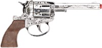 Pistola de fulminantes juguete revólver 100 disparos metal accesorio vaquero-3