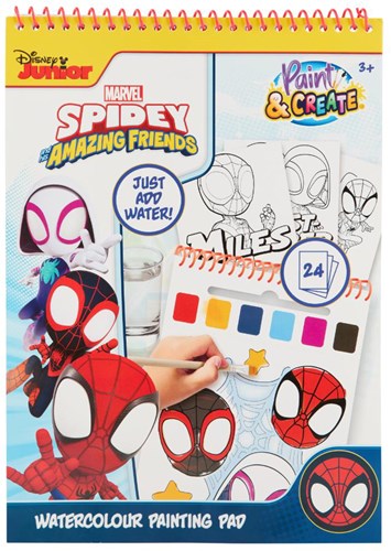 Canenco Spidey libro para colorear con acuarelas para niños - Marvel Spider-Man