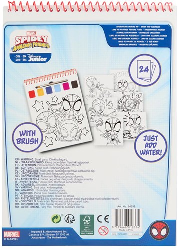 Canenco Spidey libro para colorear con acuarelas para niños - Marvel Spider-Man-2
