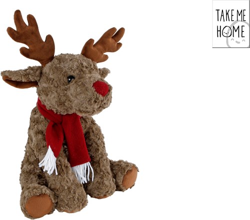 Take Me Home peluche alce gris sentado 37cm juguete suave