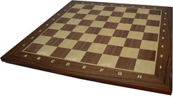 HOT Sports + Toys tablero de ajedrez nogal incrustado 55 mm - tablero madera 55 cm