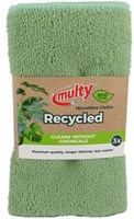 Multy paños de microfibra reciclados verdes paños de limpieza 3 unidades ECO-2