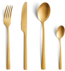 Amefa juego de cubiertos Manille vintage dorado 16 piezas - set de mesa de lujo