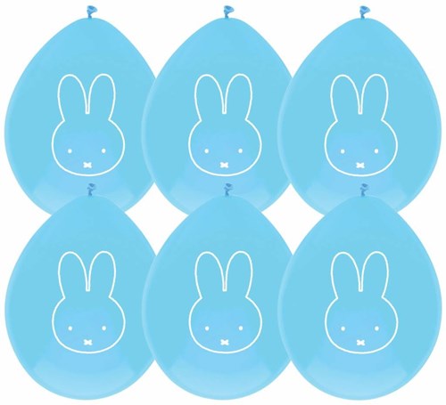 Haza globos Miffy azul - set de 6 - decoración baby shower niño-2