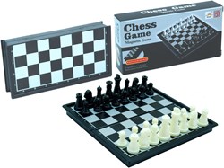 HOT Games ajedrez magnético plástico negro tamaño viaje 13x13cm