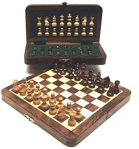 HOT Games ajedrez magnético acacia incrustado 25x13cm clásico