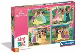 Clementoni puzzle 4-en-1 Disney Princess cartón 72 piezas juguete