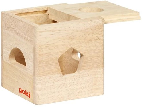 Goki cubo de clasificación de madera juguete educativo con bloques-3