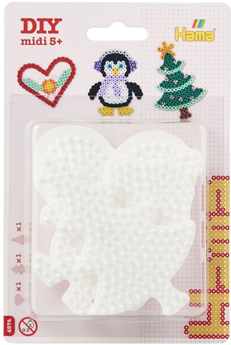Hama bases para cuentas de planchar - bases creativas corazón, pingüino, árbol