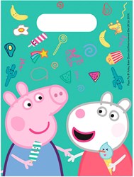 Globos bolsas de regalo Peppa Pig - bolsas fiesta cumpleaños 6 unidades