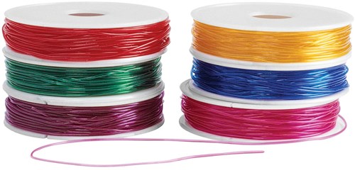 Colorations cordón para cuentas elástico juguete colorido 6 bobinas 55 metros