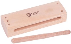 Classic World instrumento musical de madera bloque sonoro con baqueta para niños