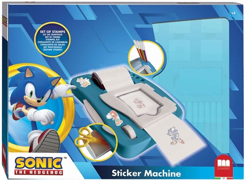 Multiprint máquina de pegatinas Sonic set creativo con sellos y rotuladores