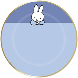 Haza platos de fiesta Miffy azul con borde dorado - set de 8 - fiesta infantil