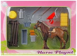 Kids GLOBE set de caballo de juguete con accesorios 13cm - diversión