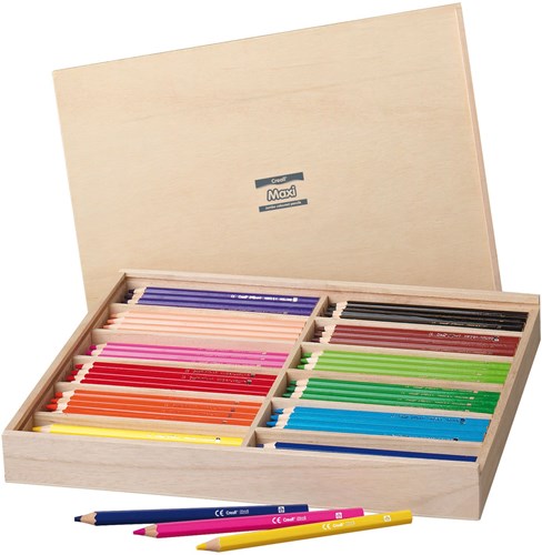Creall Maxi lápices de colores caja almacenamiento set 147 piezas