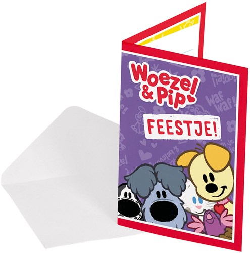 Folat invitaciones Woezel y Pip tarjetas de cumpleaños 8 piezas multi
