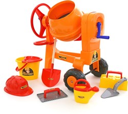Cavallino Toys mezcladora de cemento juguete con accesorios, set de 9 piezas