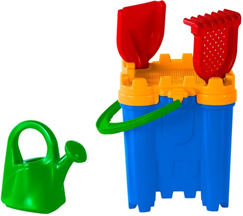 Cavallino set cubo castillo juguete con regadera y 4 accesorios