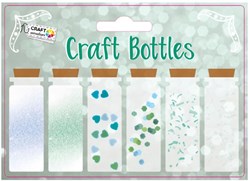 Creative Craft Group botellas de decoración con purpurina set creativo 6 x 15g verde azul