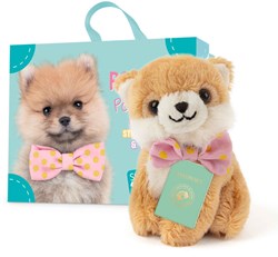 Studio Pets peluche perro Pomerania con maletín y pegatinas