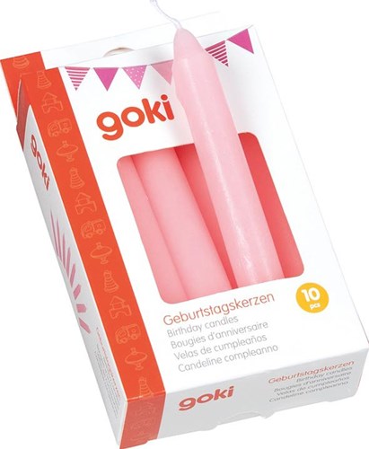Goki velas de cumpleaños rosas - set de 10 para tren de cumpleaños-3