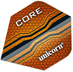 Unicorn plumas de dardos Core .75 Plus naranja - set de 3 plumas duraderas
