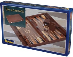 Philos Backgammon Polyegos, groot kunstleer
