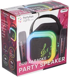 Set karaoke dúo altavoz de fiesta con dos micrófonos negro inalámbrico