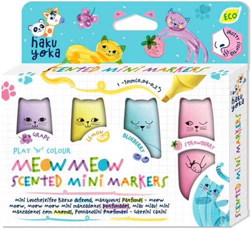 Haku Yoka set de rotuladores - Mini Markers Meow Meow multicolor